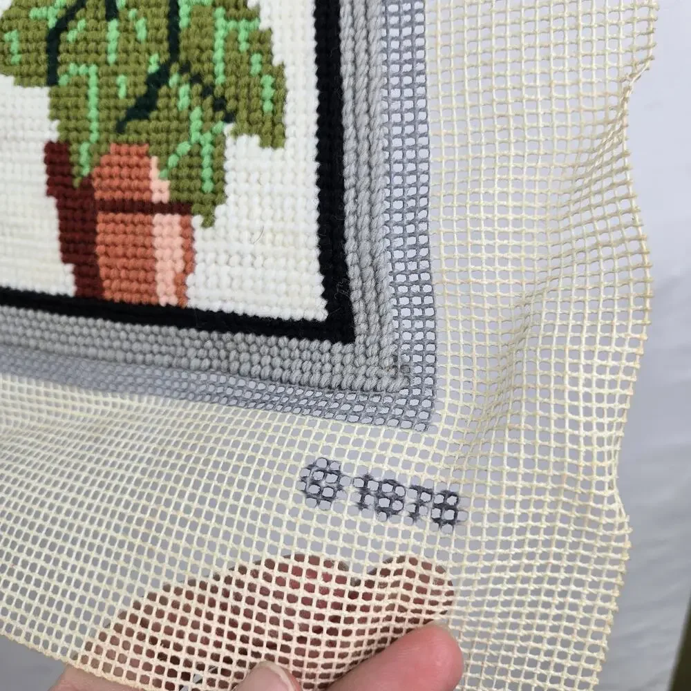 Vintage Greenhouse Needlepoint Unfinished By Caron. Read